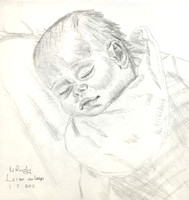 'Lucas Asleep' 8"x8"