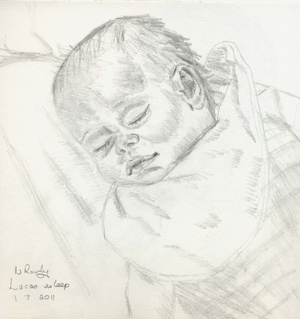 'Lucas Asleep' 8"x8"