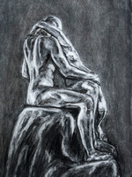 Transcription of Rodin's 'The Kiss' (charcoal) 2014